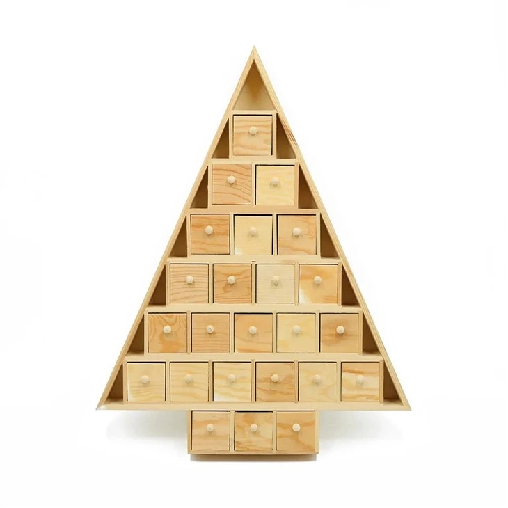Pine DIY Advent Calendar With 24 Drawers