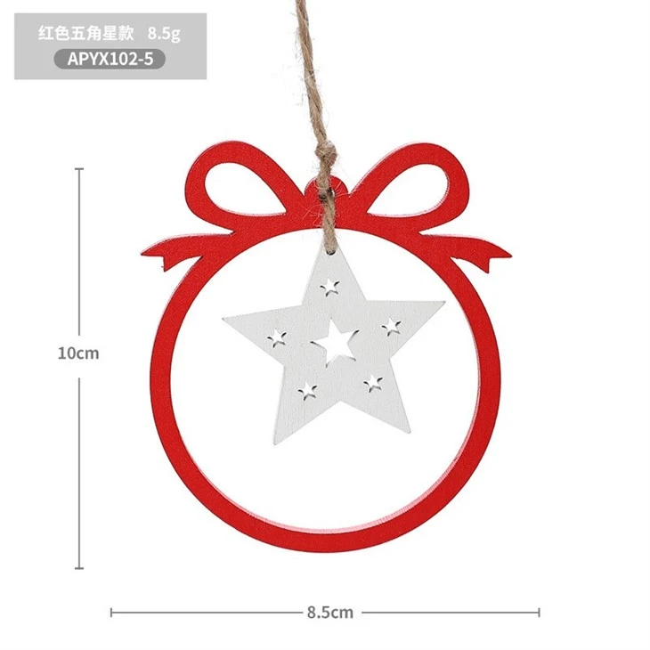 Wooden Decorative Christmas Tree Pendants